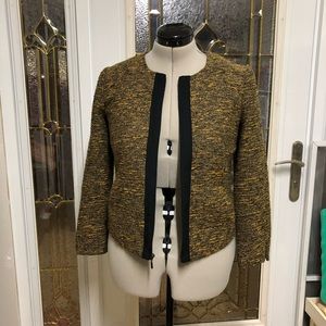 Gap women tweed collarless jacket